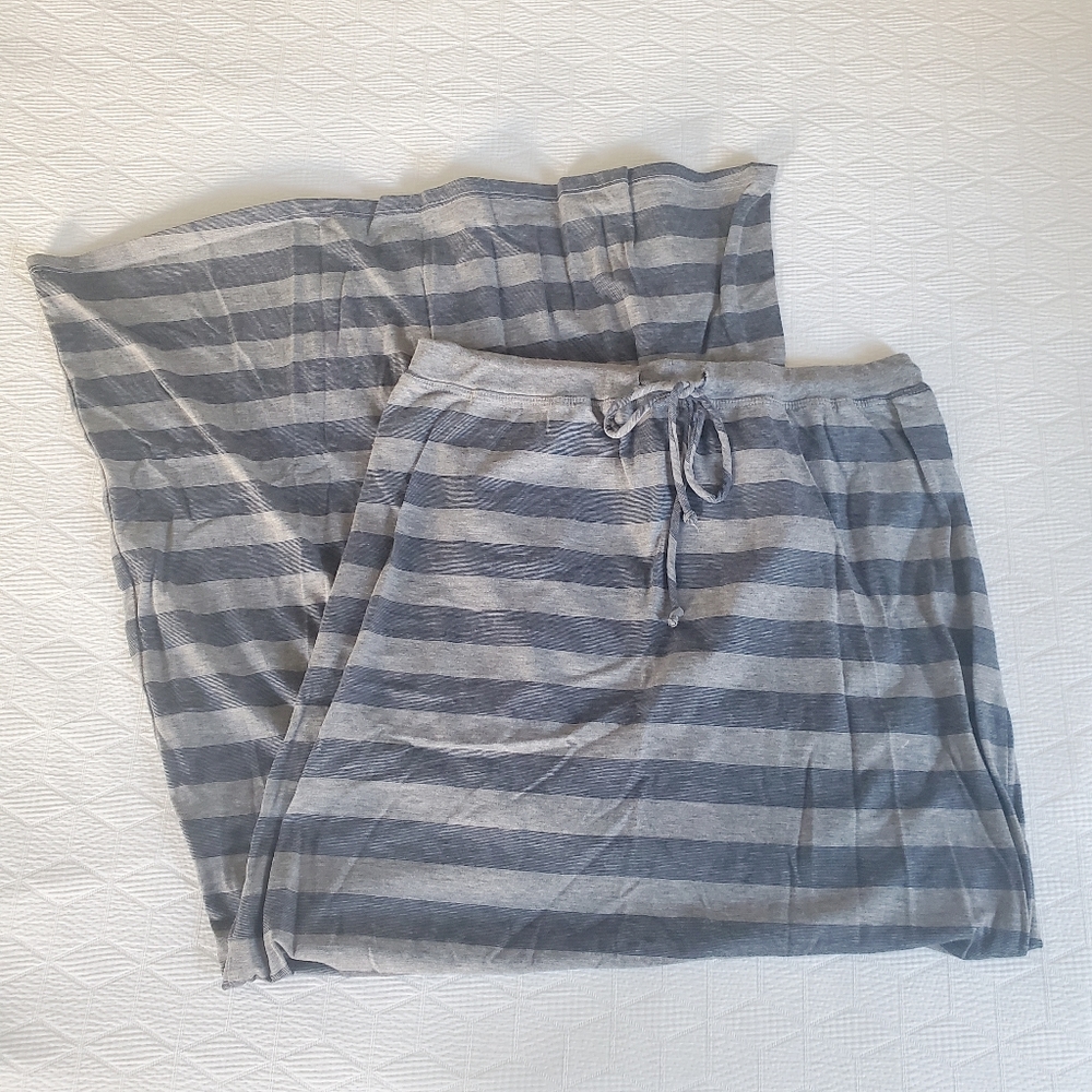C&C California maxi skirt striped blue gray